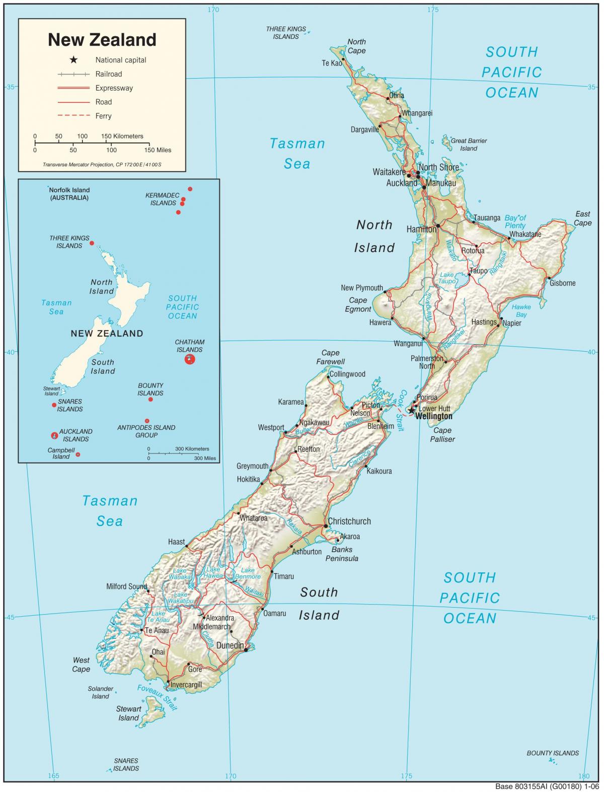 国の地図 ニュージーランド