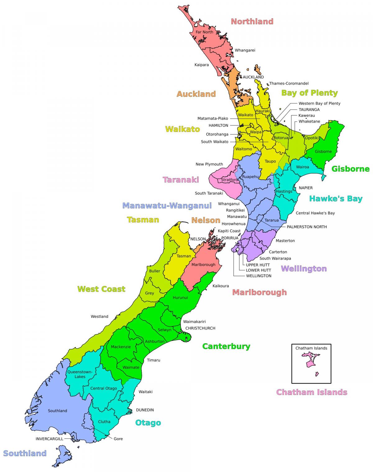 ニュージーランド エリアマップ