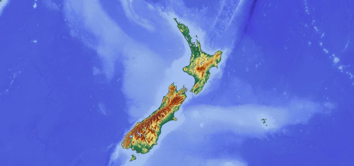 ニュージーランドの地形図